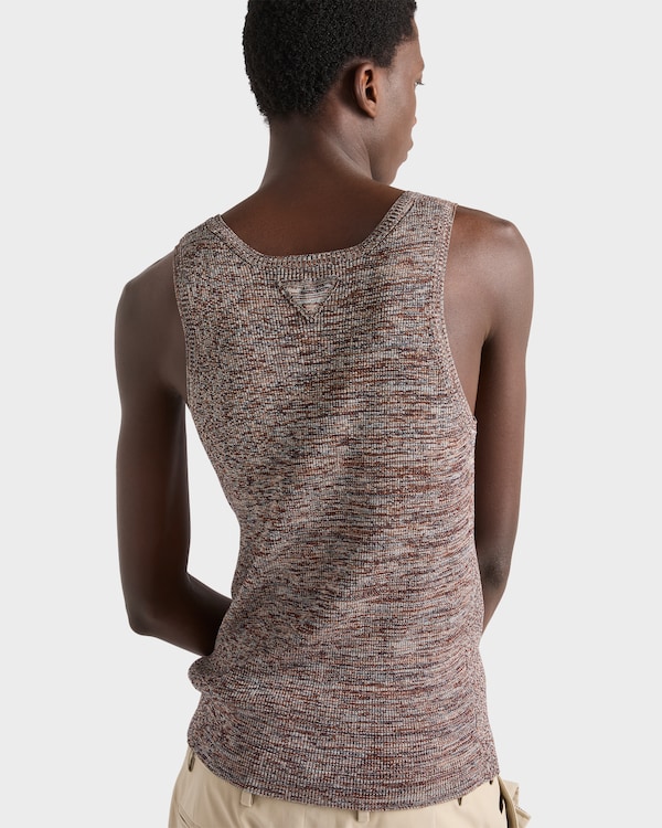 Cotton knit tank top - Navy Cotton knit tank top - Navy