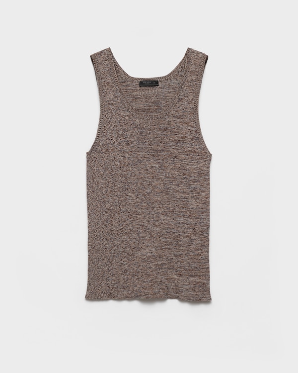 Cotton knit tank top - Navy Cotton knit tank top - Navy