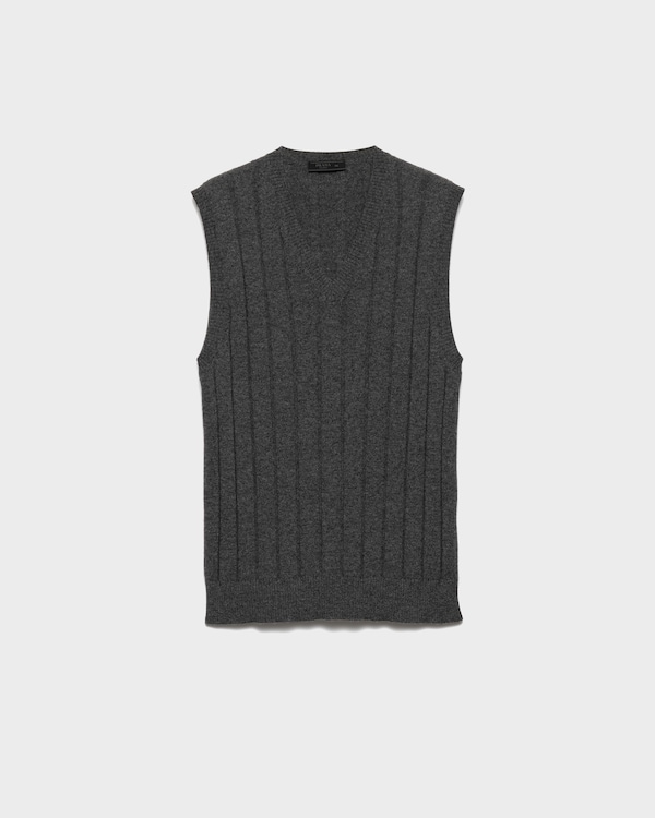 Cashmere V-neck vest - Slate Gray Cashmere V-neck vest - Slate Gray