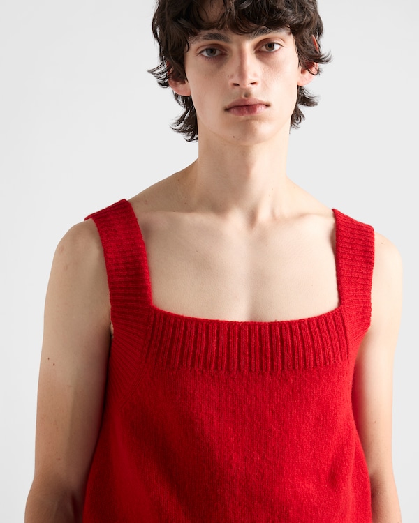 Shetland wool tank top - Red Shetland wool tank top - Red