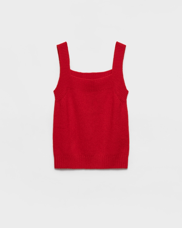 Shetland wool tank top - Red Shetland wool tank top - Red