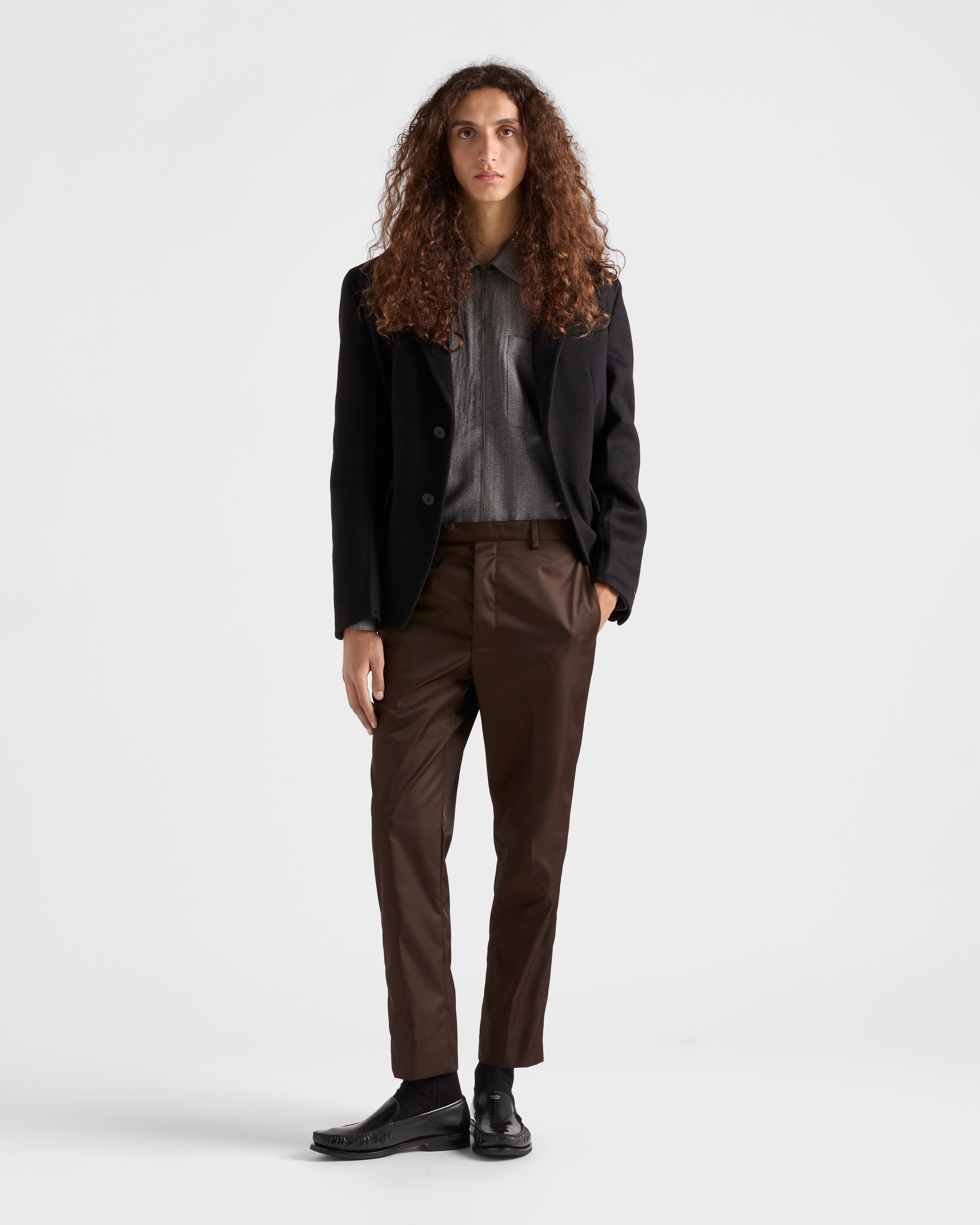 Prada Concealed-fly Trousers In Multi