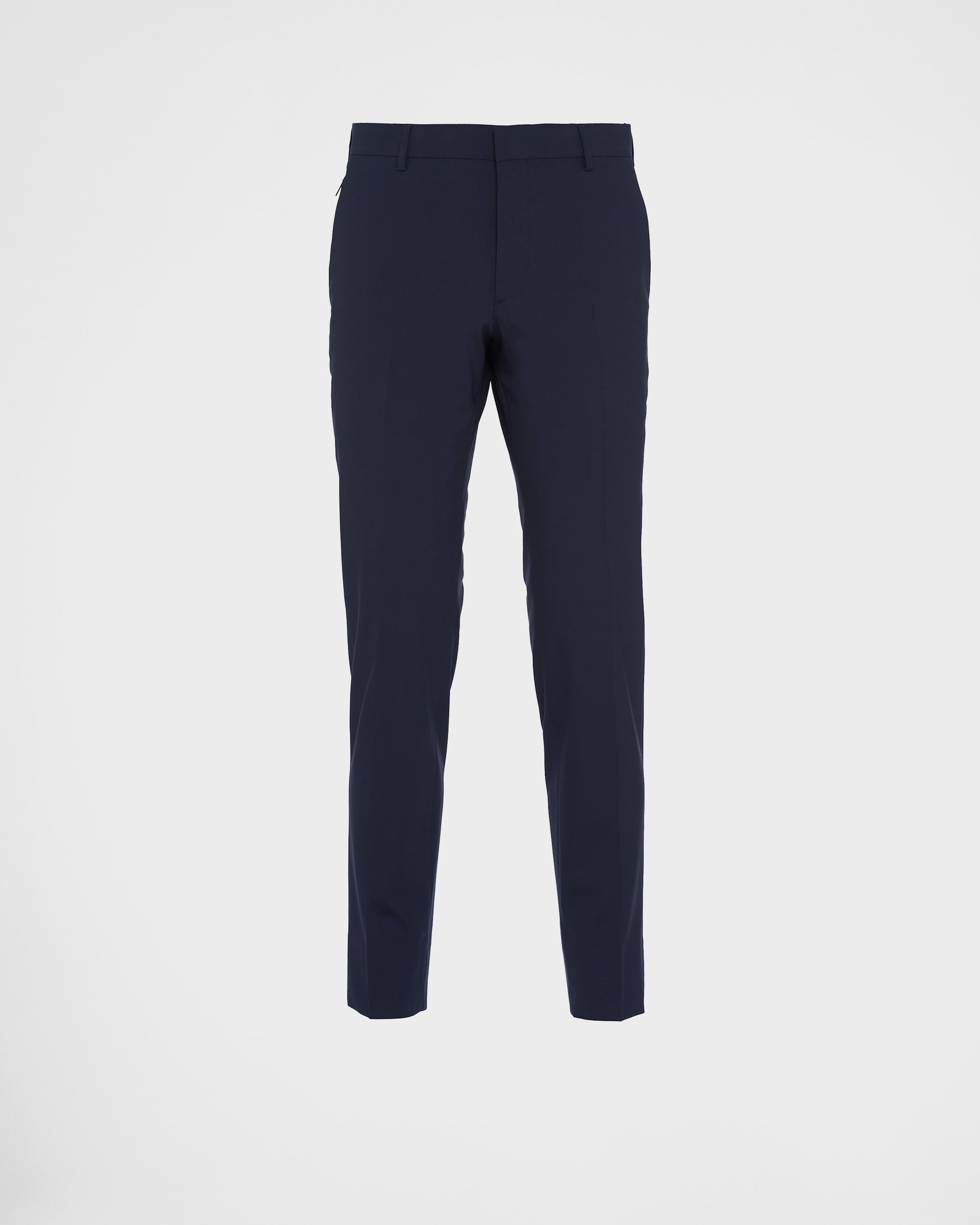 Prada Light Stretch Wool Trousers In Blue