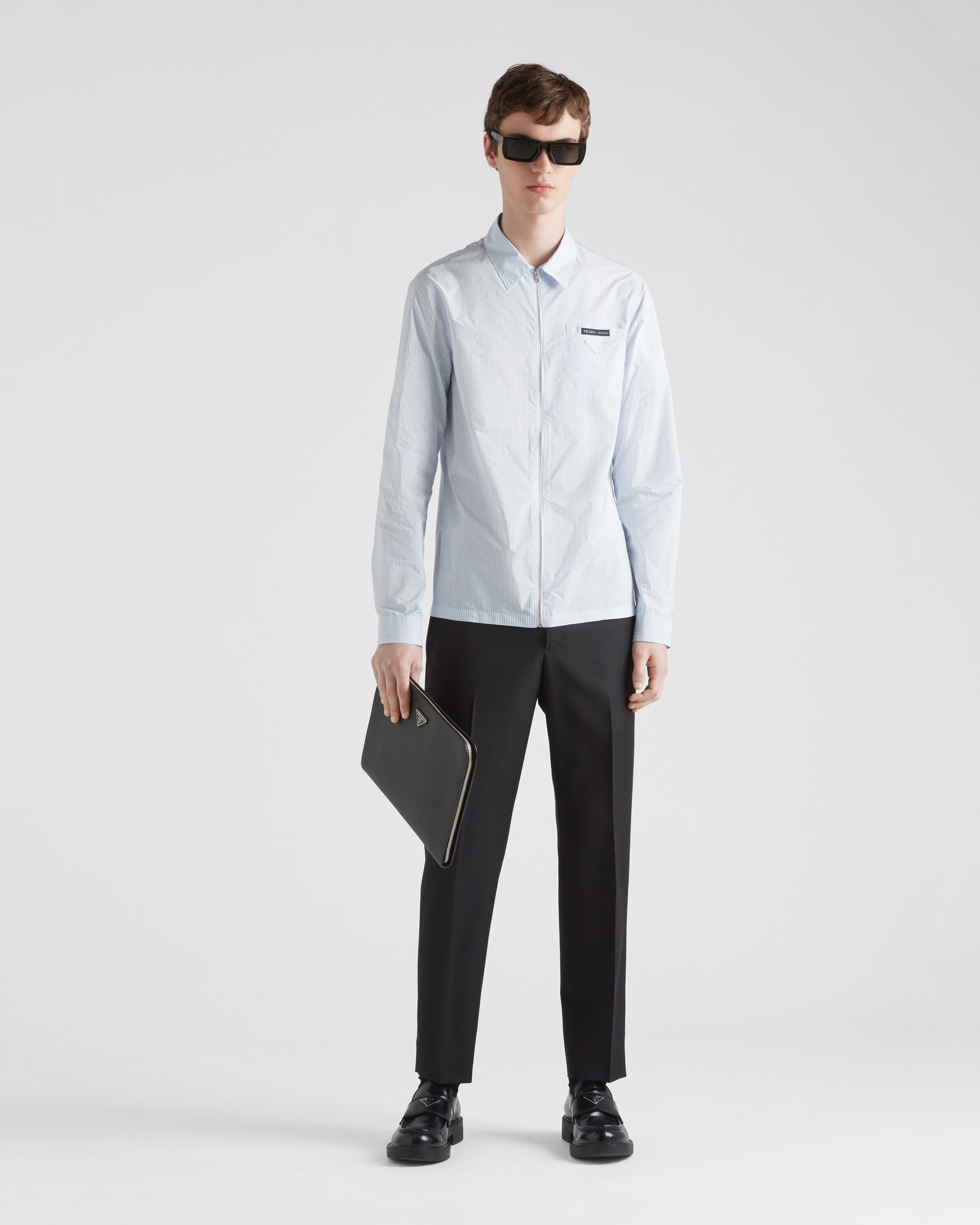 Prada بنطال صوف موهير 2