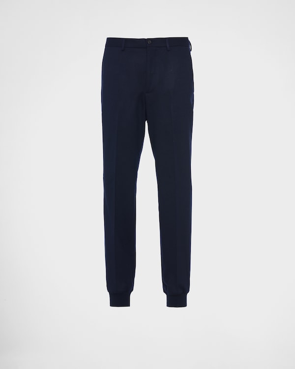 Black/Black Technical fleece pants | PRADA