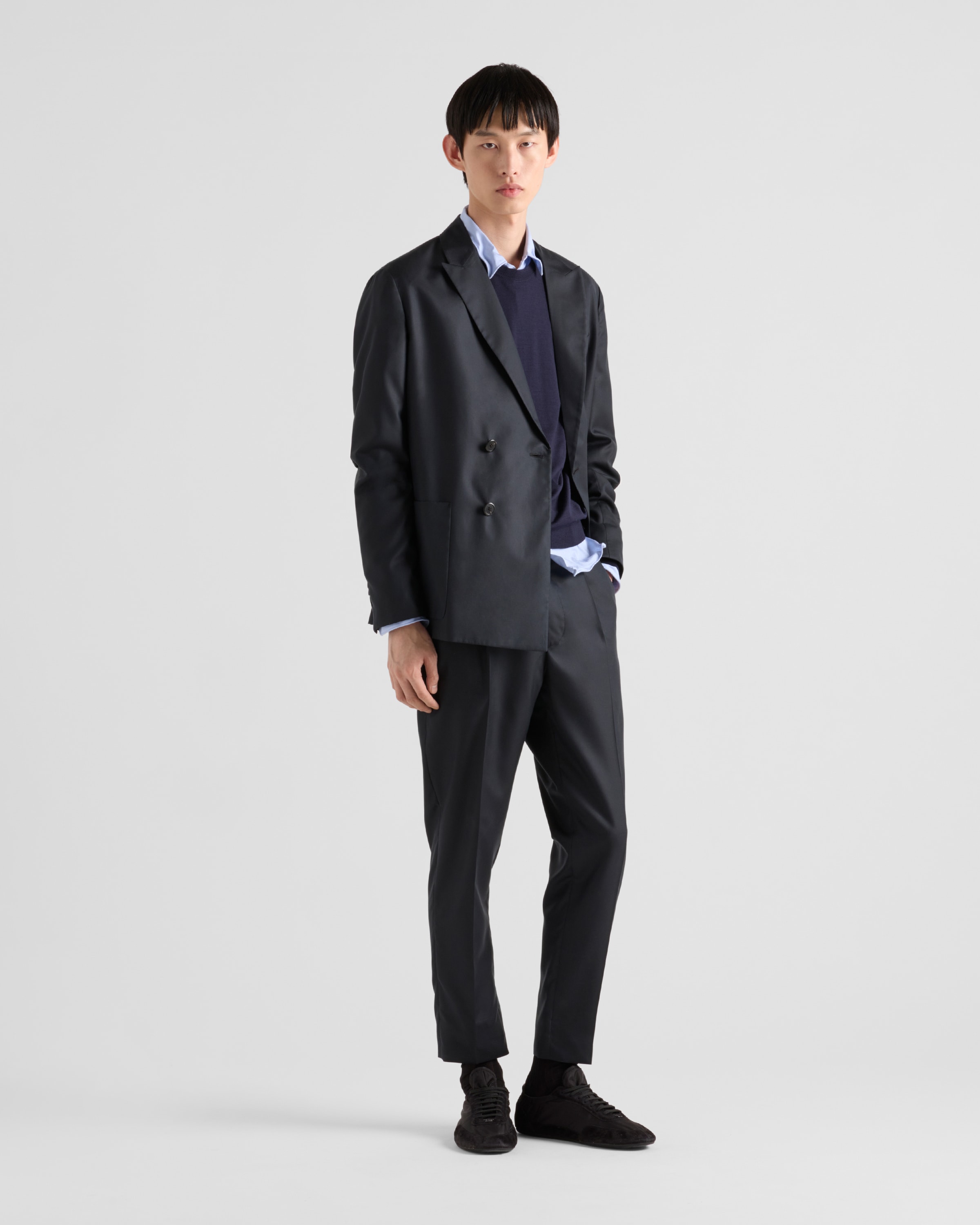 Prada Belt-loop Casual Pants In Schwarz