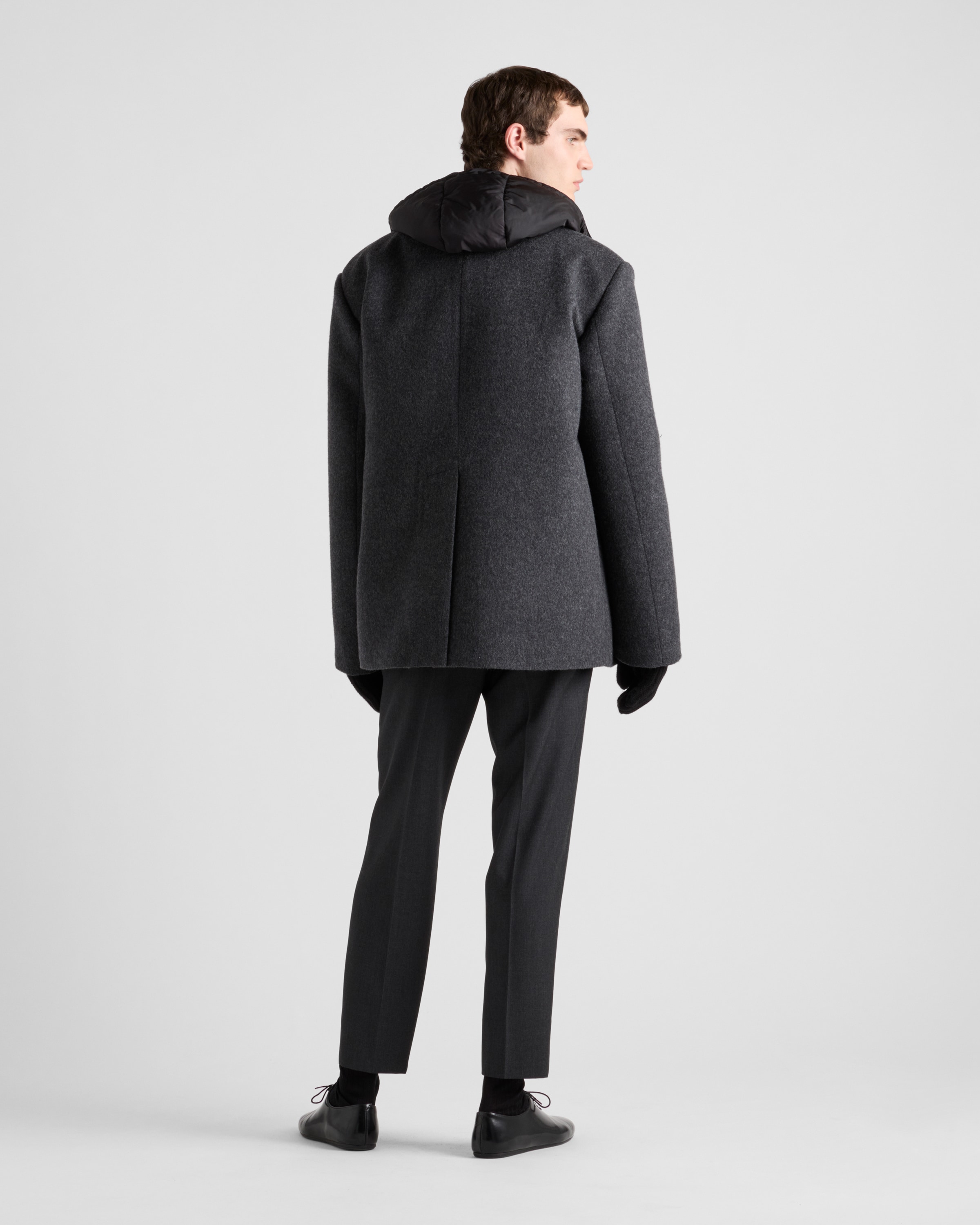 Anthracite Gray Wool Pants | PRADA