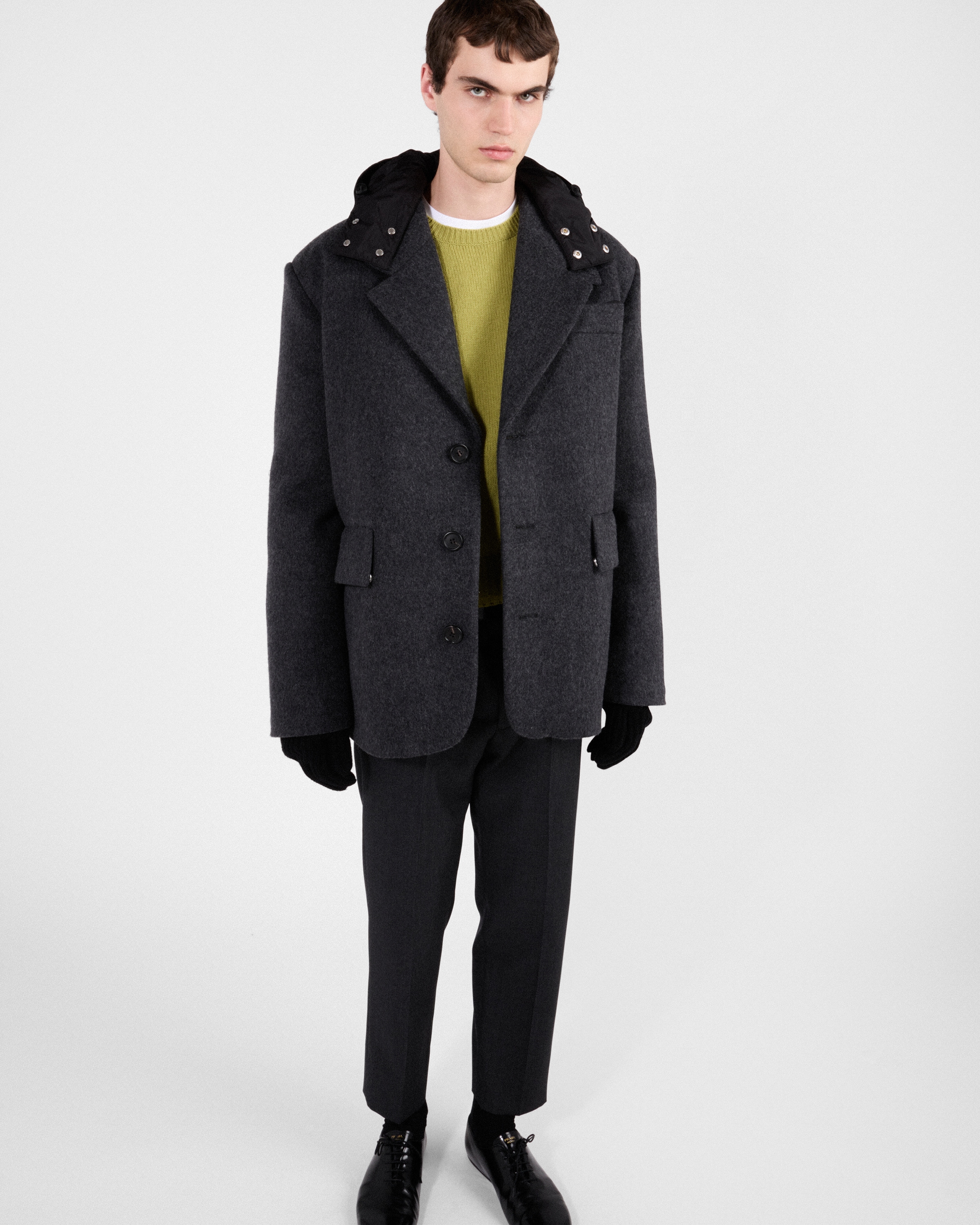 Prada Hose Aus Wolle In Anthrazitgrau