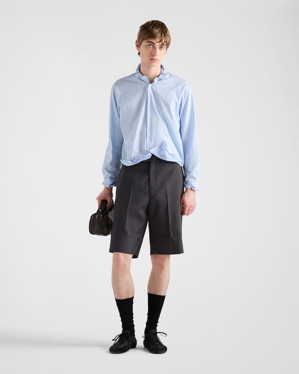 Mohair and silk Bermudas - Anthracite Gray Mohair and silk Bermudas - Anthracite Gray