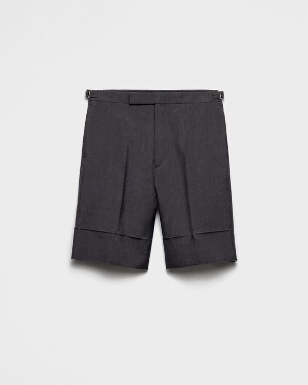 Mohair and silk Bermudas - Anthracite Gray Mohair and silk Bermudas - Anthracite Gray