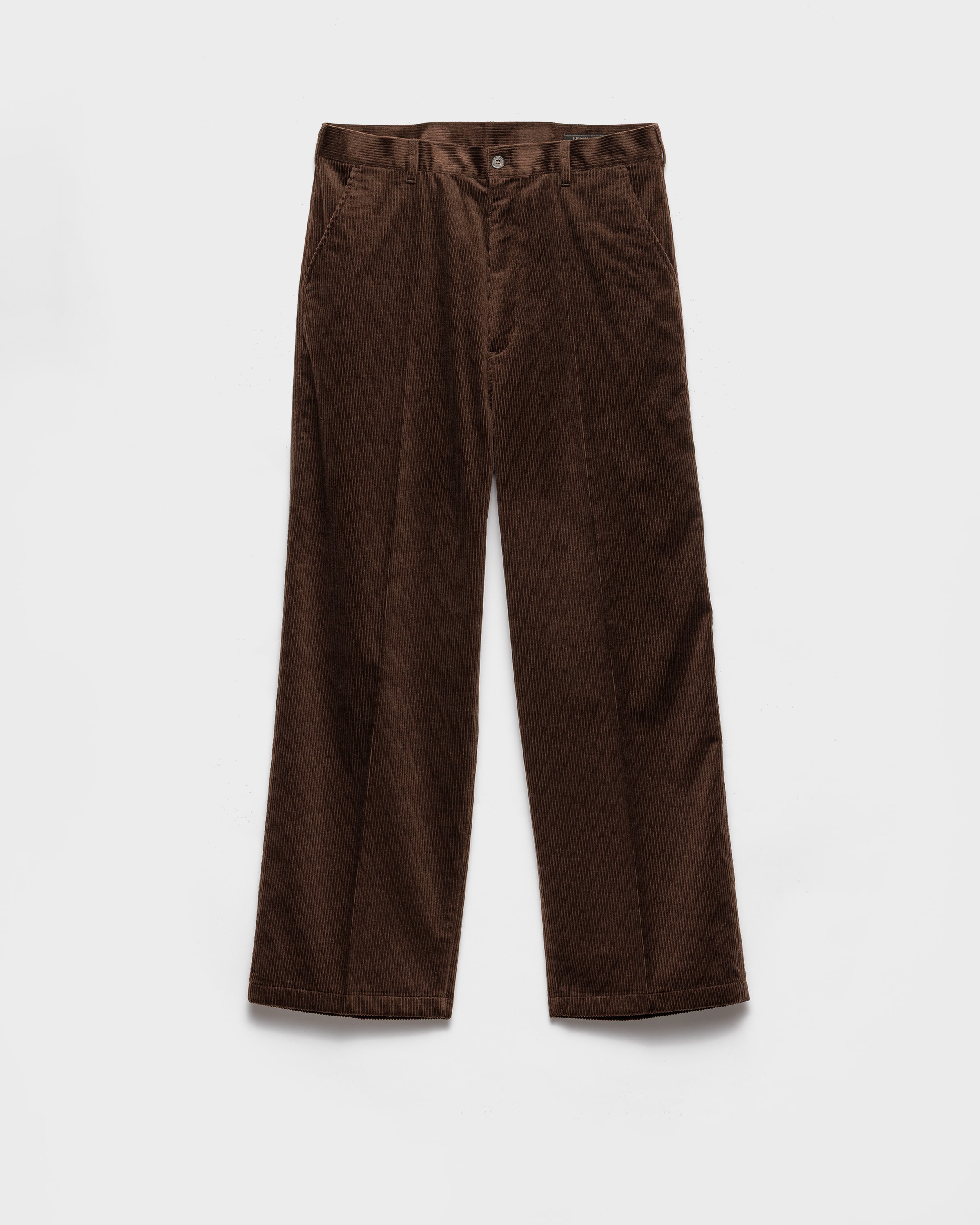 Prada Cashmere And Cotton Corduroy Pants In Brown
