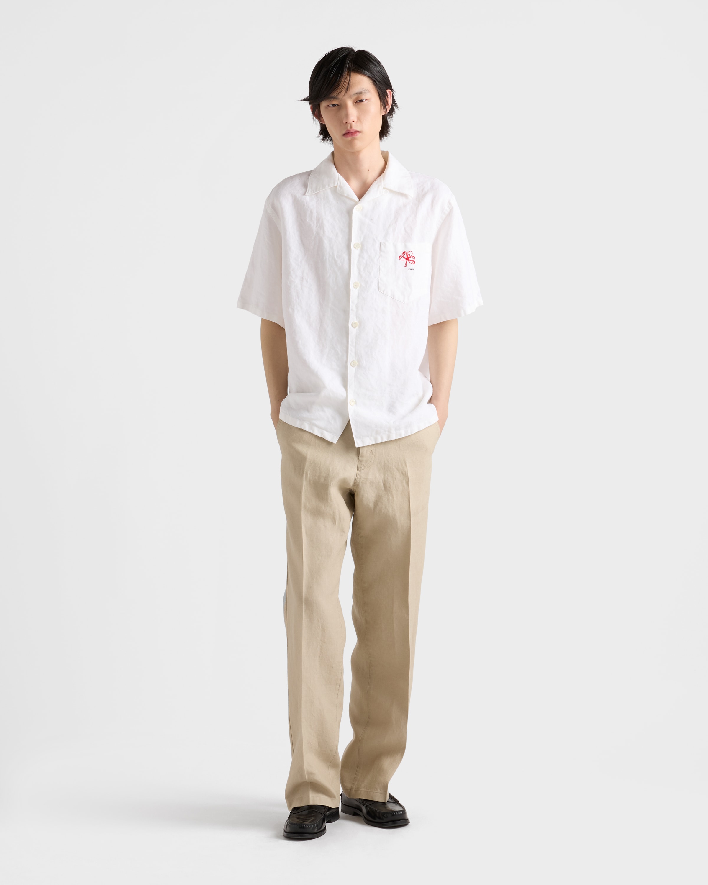 サンドベージュ リネン パンツ | PRADA - 日本