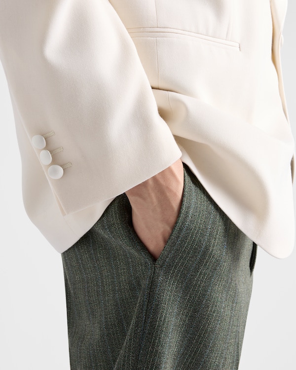 Pinstriped wool blend pants - Sage Green Pinstriped wool blend pants - Sage Green