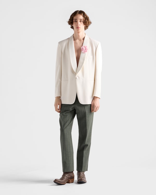 Pinstriped wool blend pants - Sage Green Pinstriped wool blend pants - Sage Green