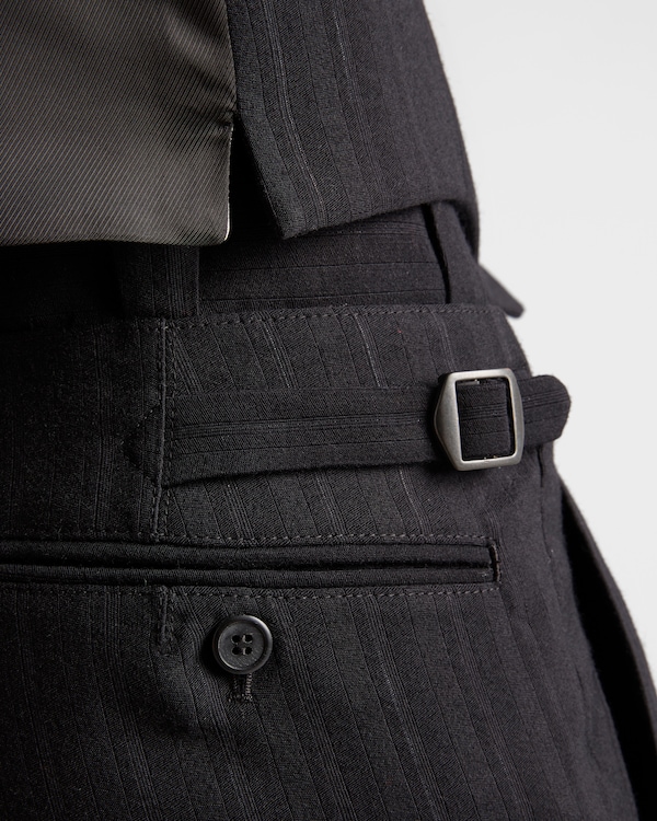 Pantalon rayé en mélange de laine Pantalon rayé en mélange de laine