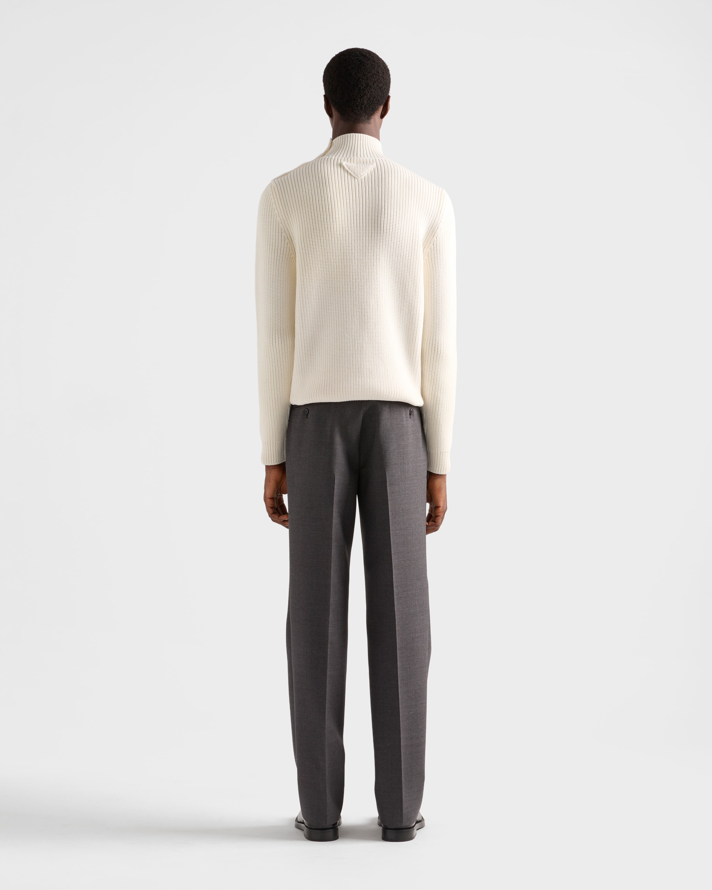 Slate Gray Wool and silk pants | PRADA