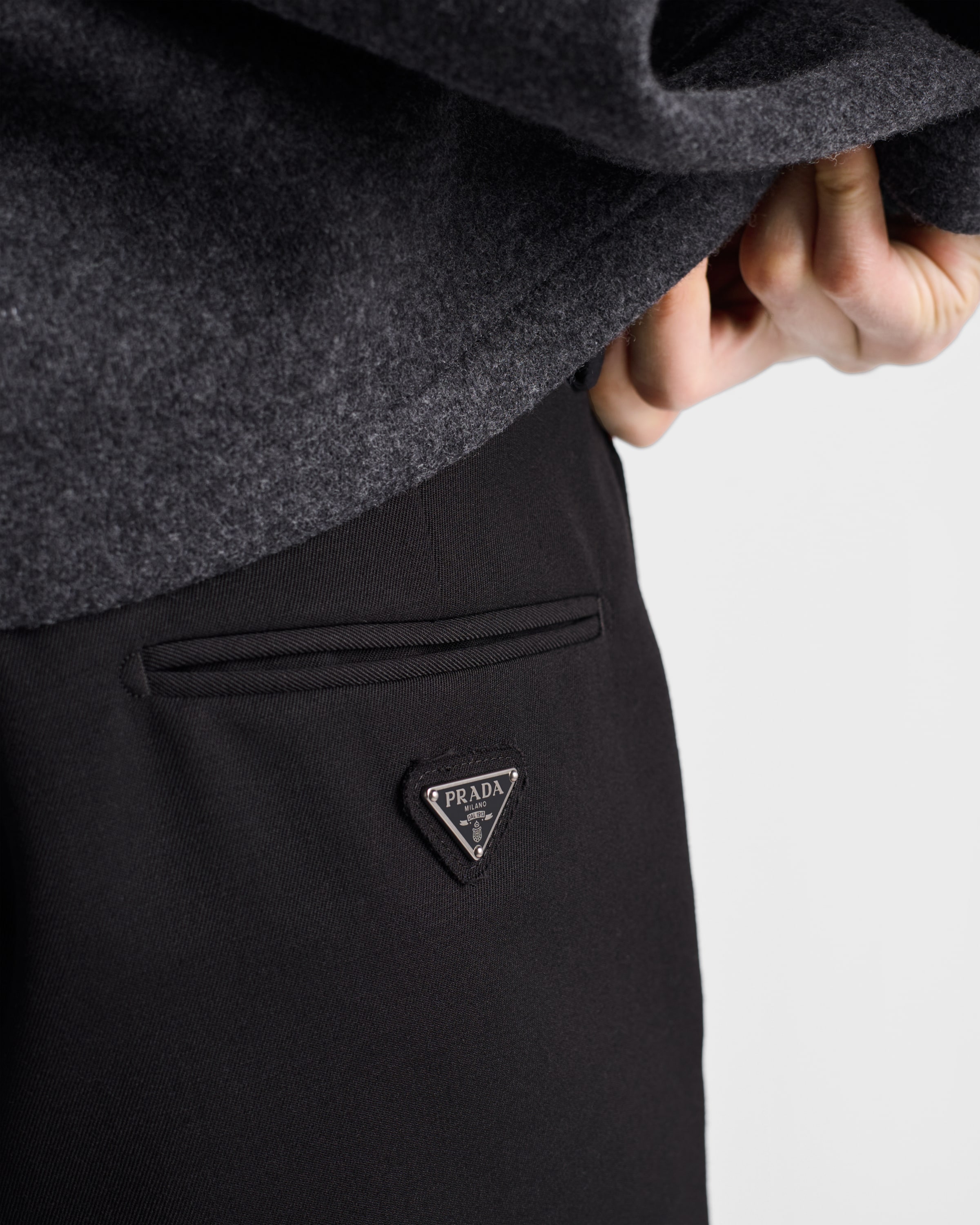 【関税&送料込】Prada Melange Graphite Wool Pant Prada Wool Blend Pants | Saks Fifth Avenue