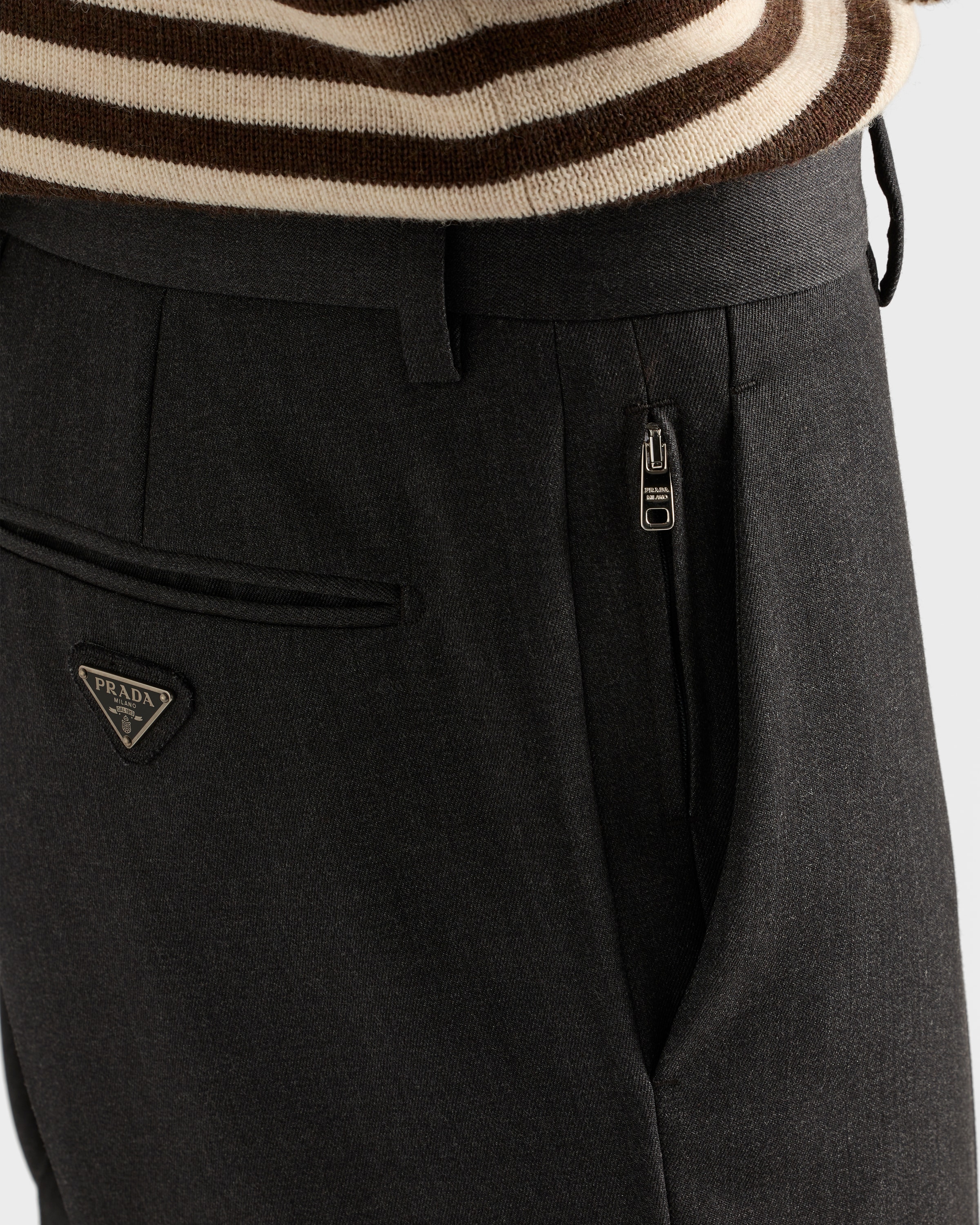 Prada Wool Pants In Gray
