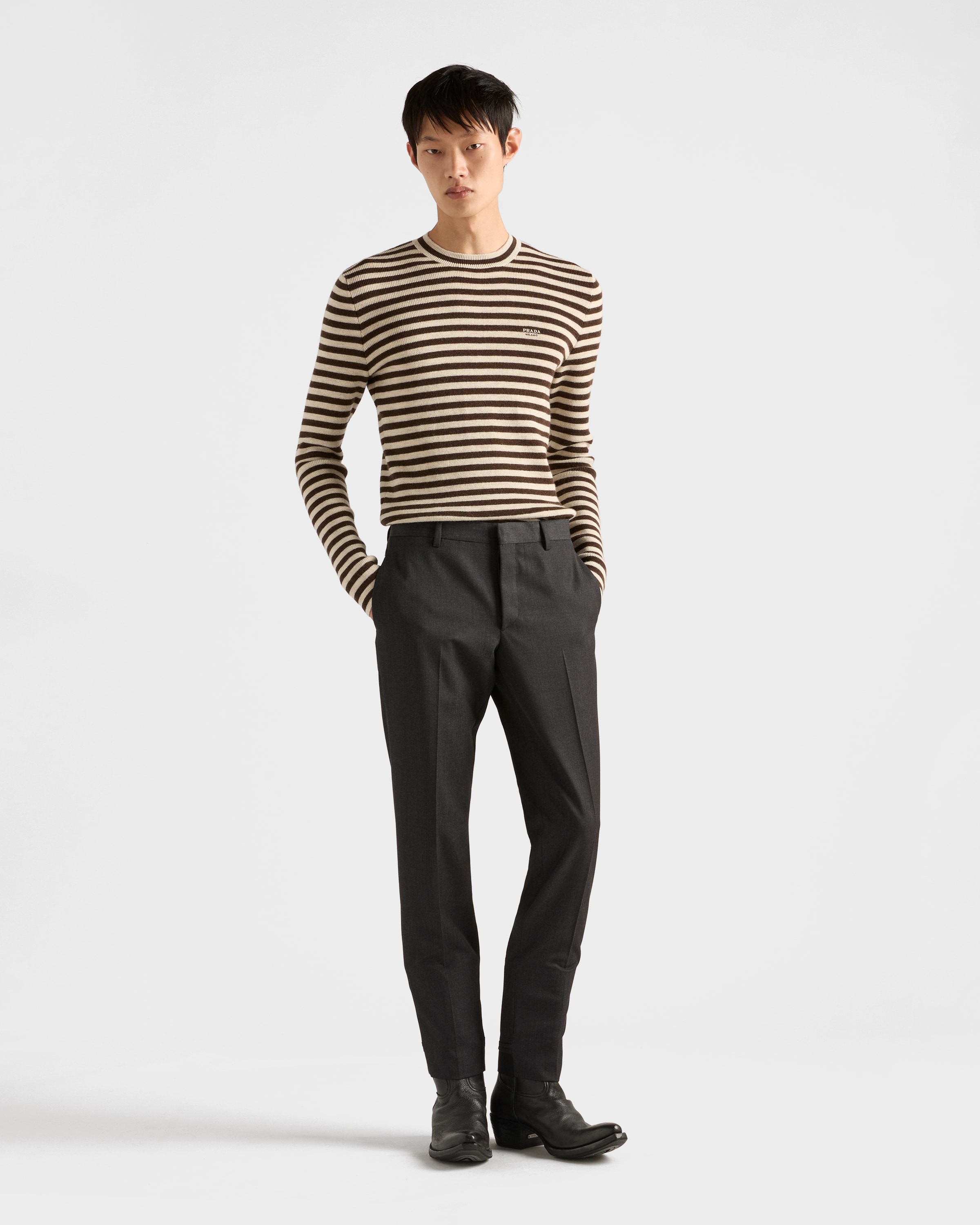 Prada Wool Pants In Gray