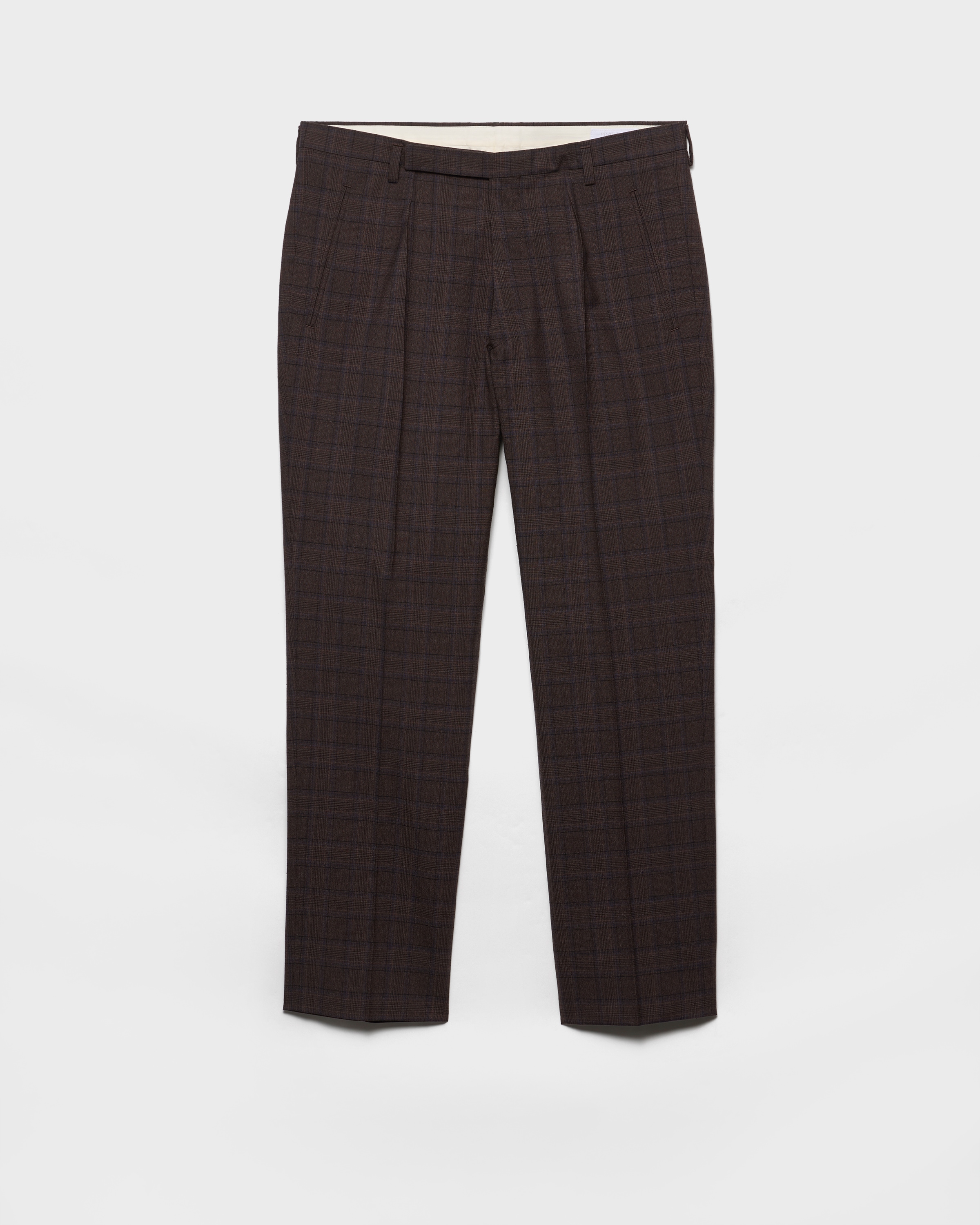 Tundra Prince Of Wales Check Wool Pants | PRADA