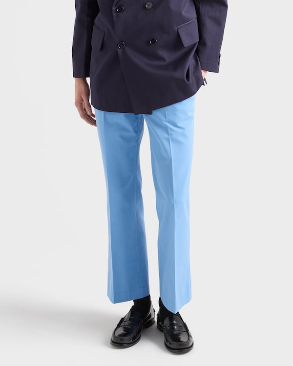 Pantalon en popeline - Bleu clair Pantalon en popeline - Bleu clair