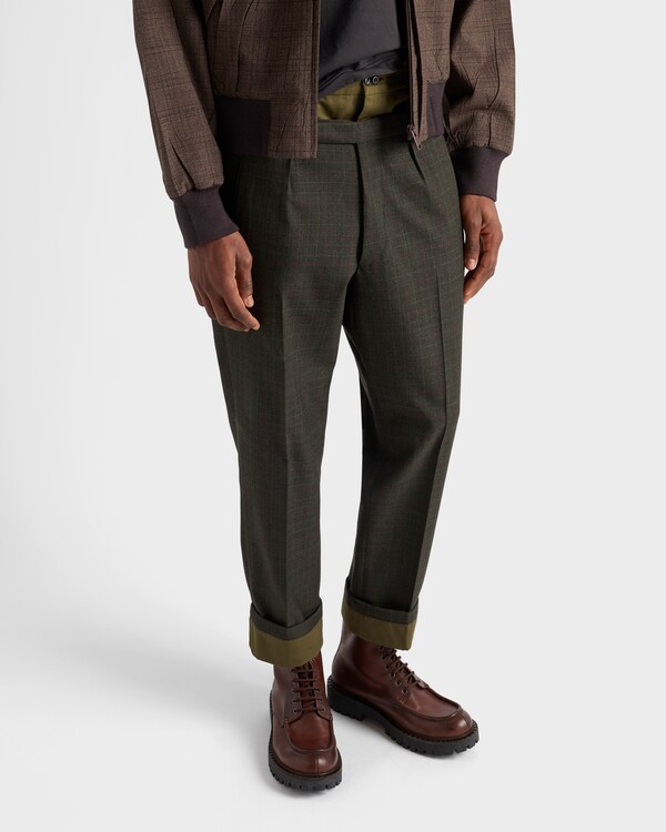 Wool pants with cotton details - Forest Green Wool pants with cotton details - Forest Green