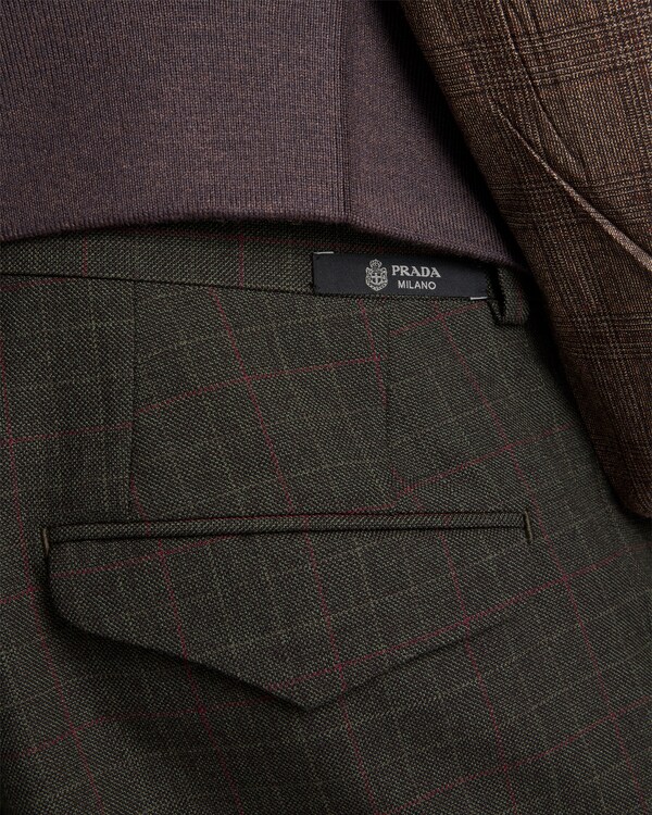 Wool pants with cotton details - Forest Green Wool pants with cotton details - Forest Green