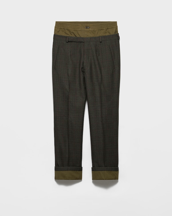 Wool pants with cotton details - Forest Green Wool pants with cotton details - Forest Green