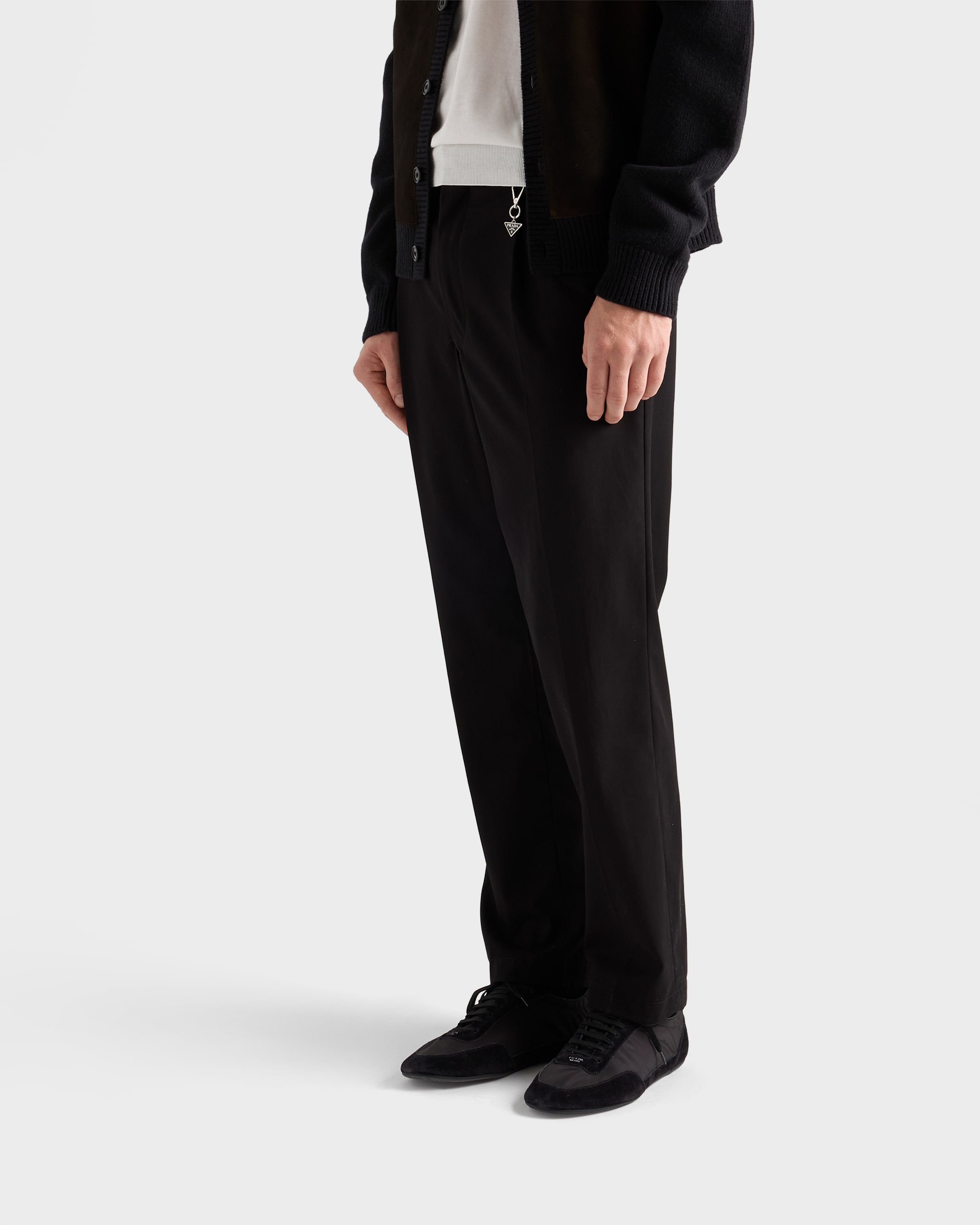 Black Cotton Pants | PRADA - United Kingdom