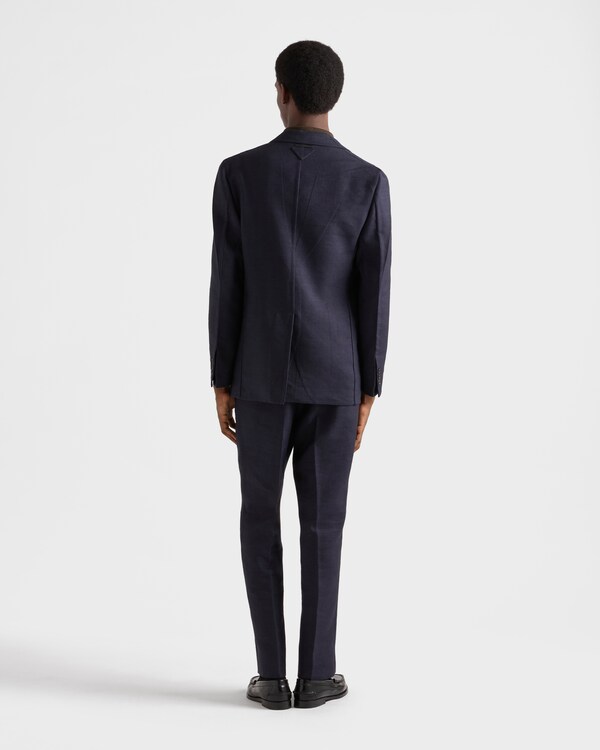 リネンブレンド パンツ - ネイビー リネンブレンド パンツ - ネイビー