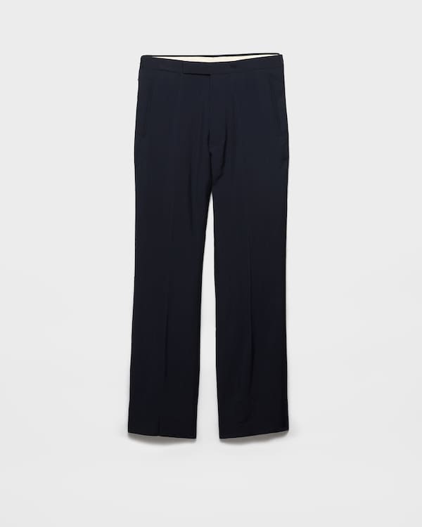 Pantalon en laine et mohair - Bleu Pantalon en laine et mohair - Bleu