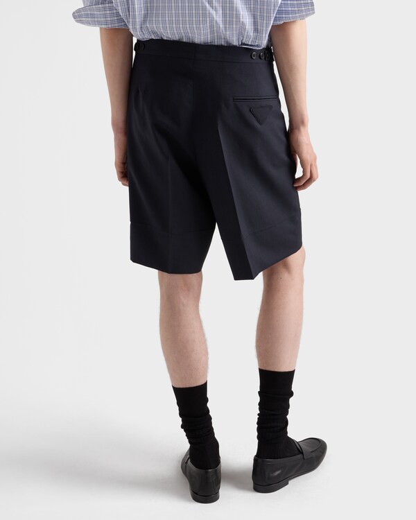 Mohair and wool Bermudas - Navy Mohair and wool Bermudas - Navy