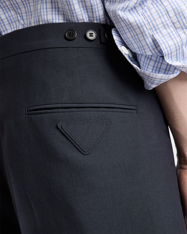 Mohair and wool Bermudas - Navy Mohair and wool Bermudas - Navy