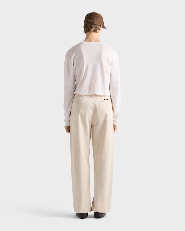 阔腿棉质长裤 - 沙黄色 阔腿棉质长裤 - 沙黄色