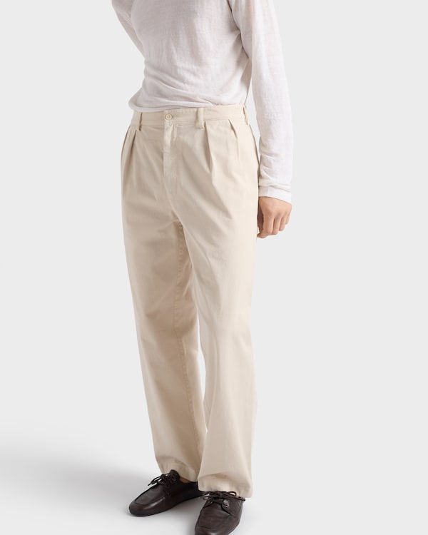 阔腿棉质长裤 - 沙黄色 阔腿棉质长裤 - 沙黄色