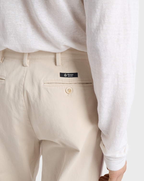 阔腿棉质长裤 - 沙黄色 阔腿棉质长裤 - 沙黄色