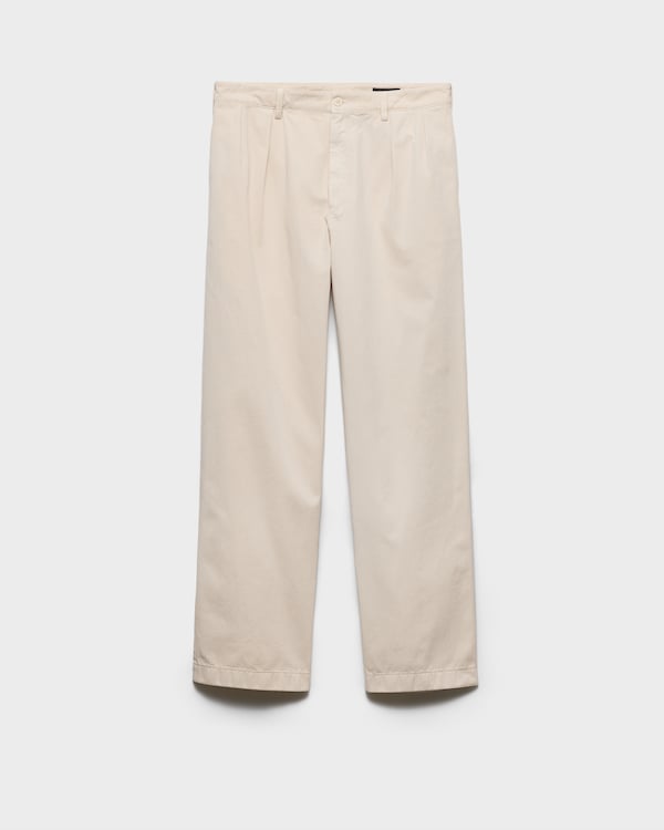 阔腿棉质长裤 - 沙黄色 阔腿棉质长裤 - 沙黄色