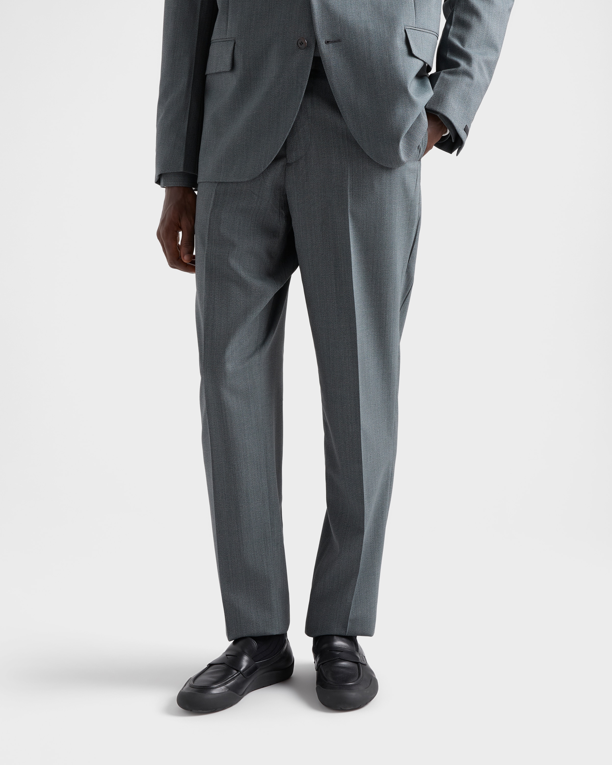Uniform Gray Wool Pants | PRADA - Greece