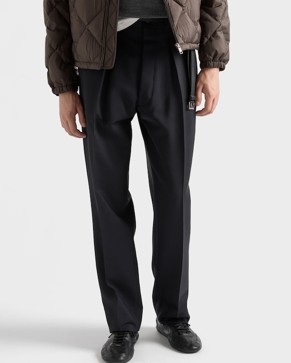 Pantalon en laine mohair - Bleu Pantalon en laine mohair - Bleu