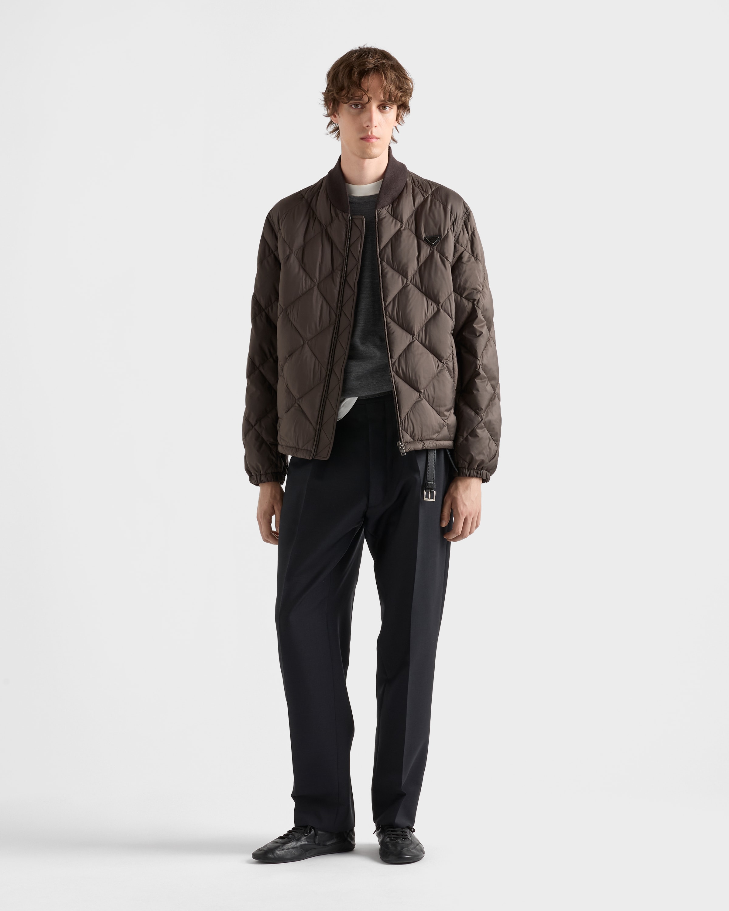Navy Mohair Wool Pants | PRADA