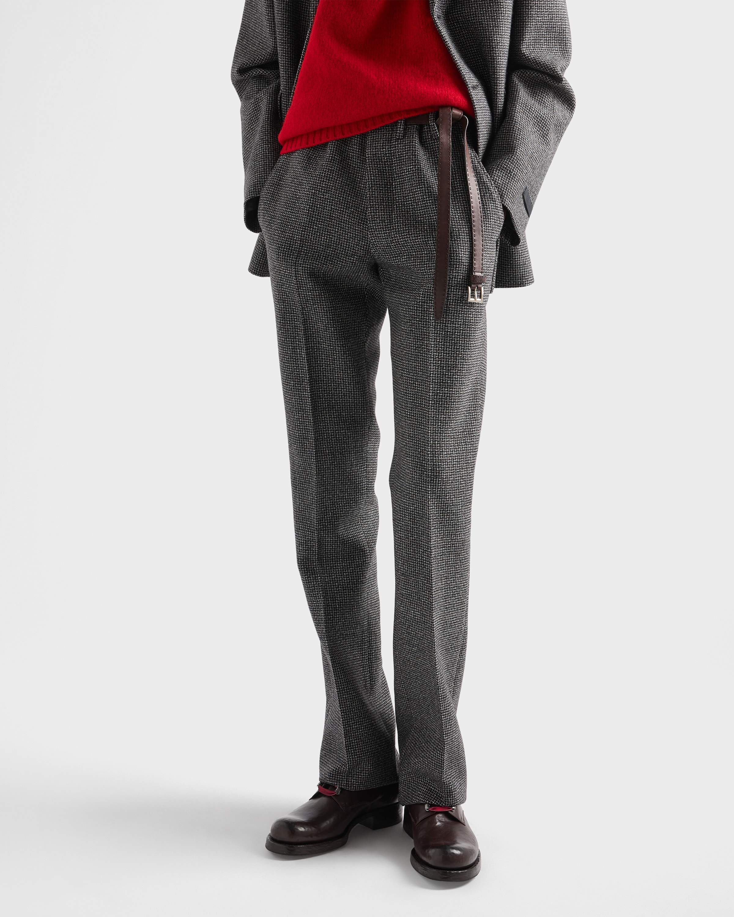 Slate Gray Wool Pants | PRADA - United States
