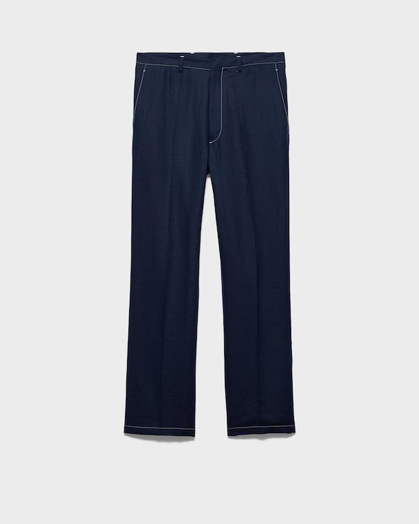 WEB限定お買い得商品の新着アイテム ネイビー ポプリンストレッチ パンツ | PRADA パンツ