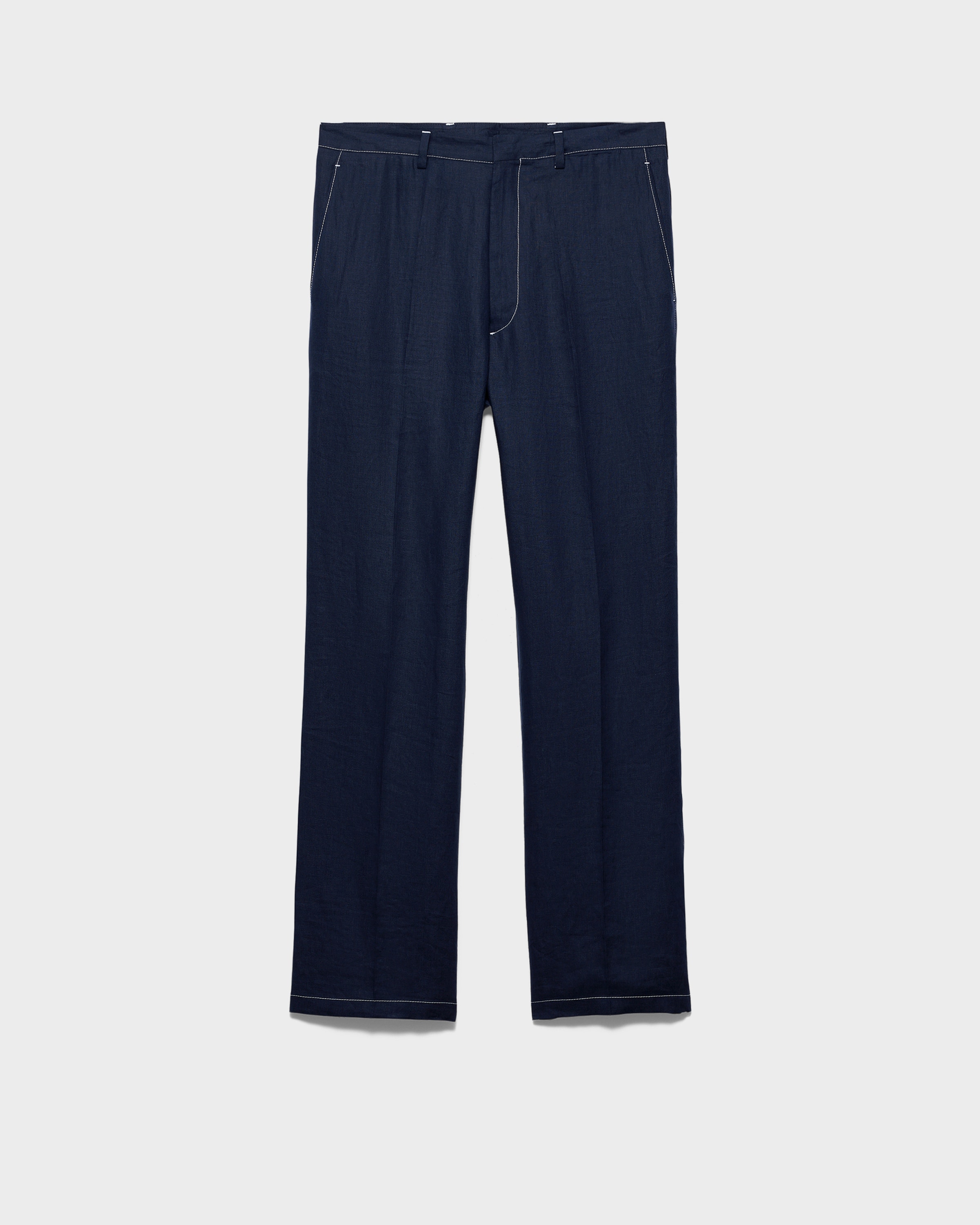 Prada Linen Pants, Man, Blue, Size 48