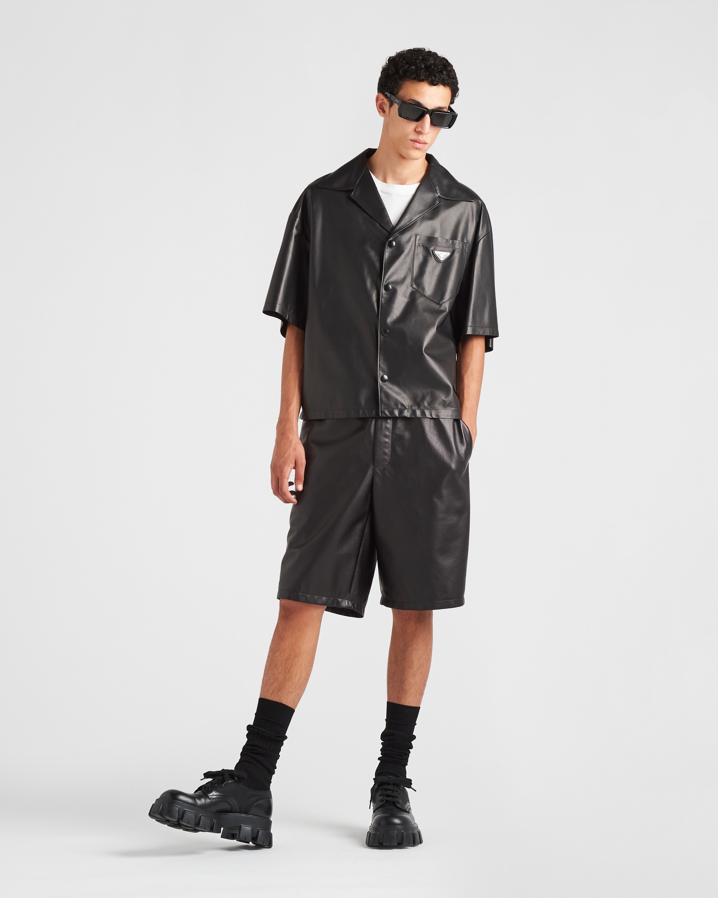 Nappa leather shirt