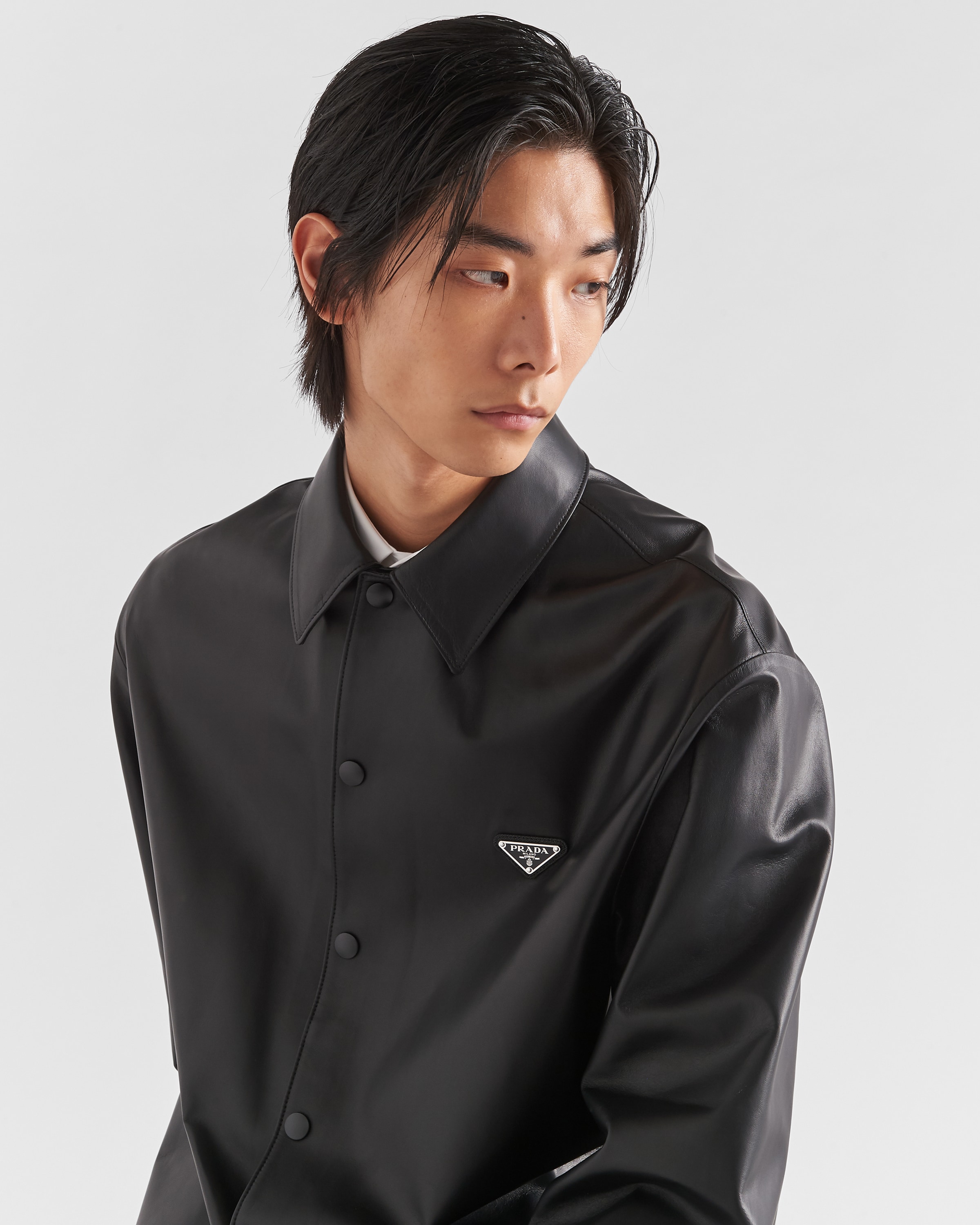 Black Nappa Leather Shirt PRADA