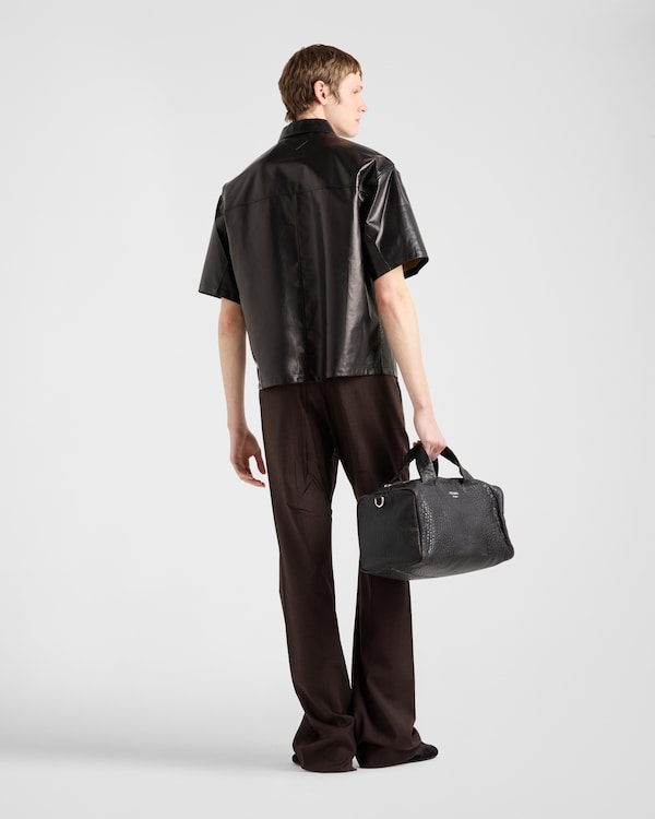 Chemise en cuir nappa et tissu Chemise en cuir nappa et tissu