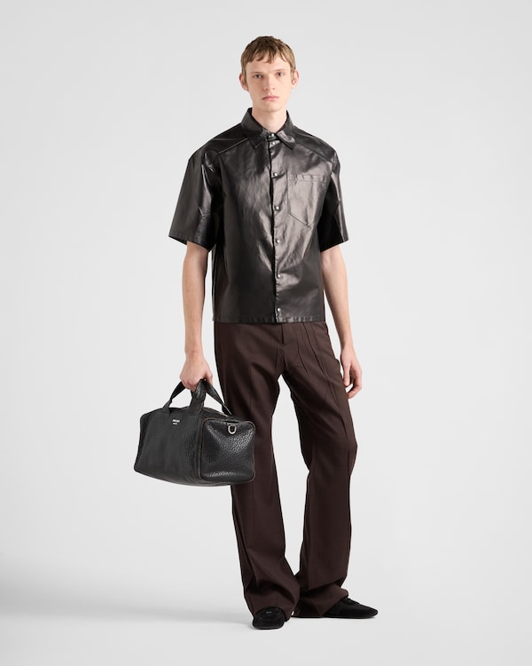 Chemise en cuir nappa et tissu Chemise en cuir nappa et tissu