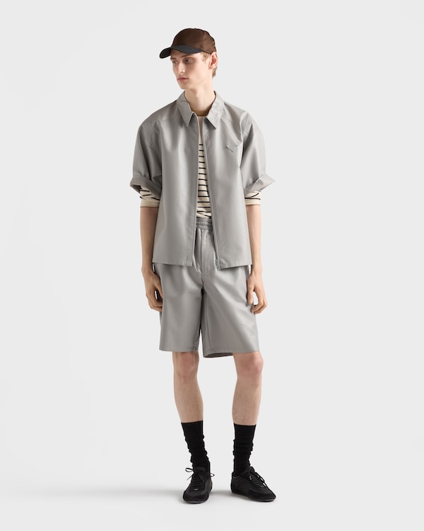 Short-sleeved nappa leather shirt - Granite Gray Short-sleeved nappa leather shirt - Granite Gray