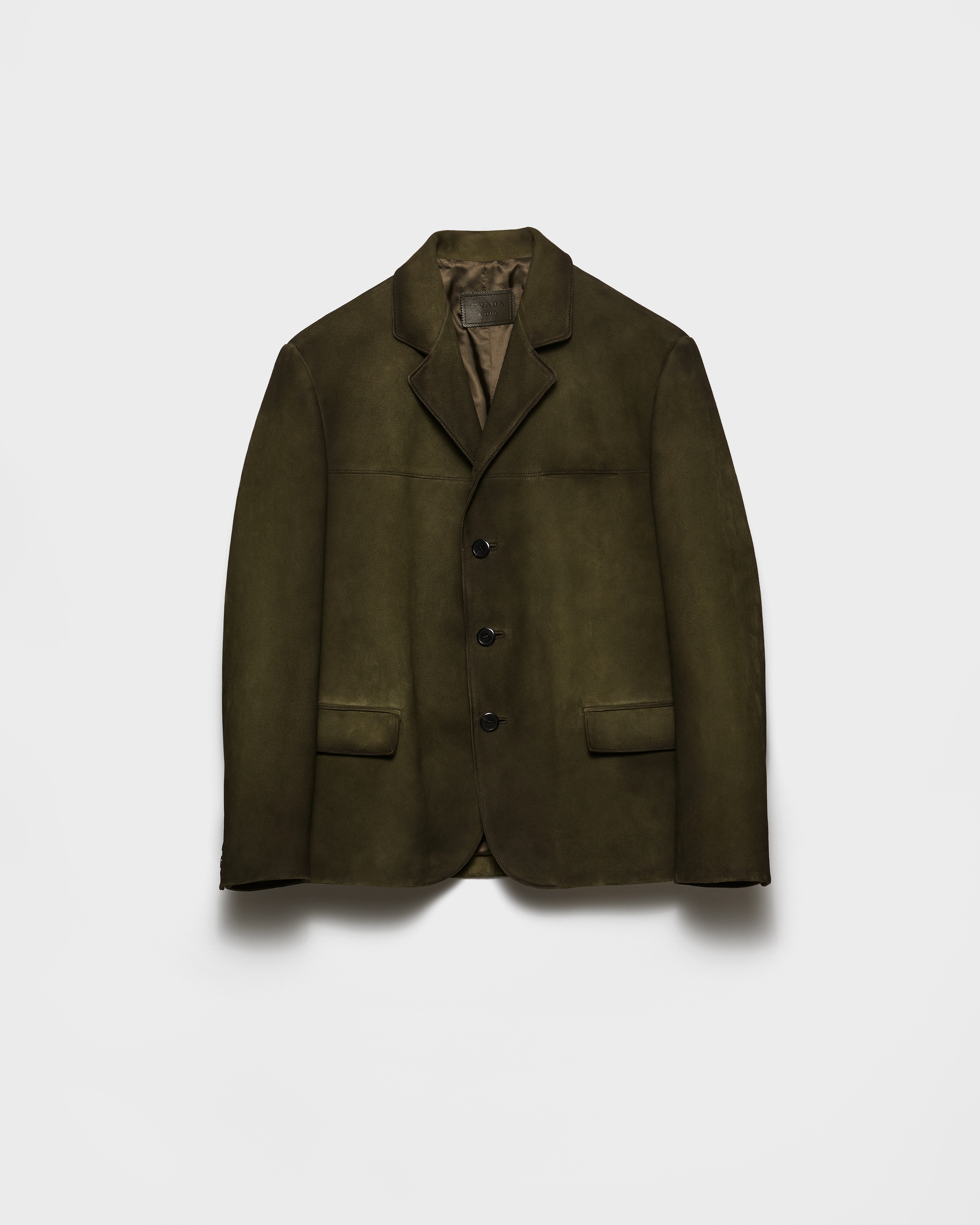 Prada Suede Jacket In Green