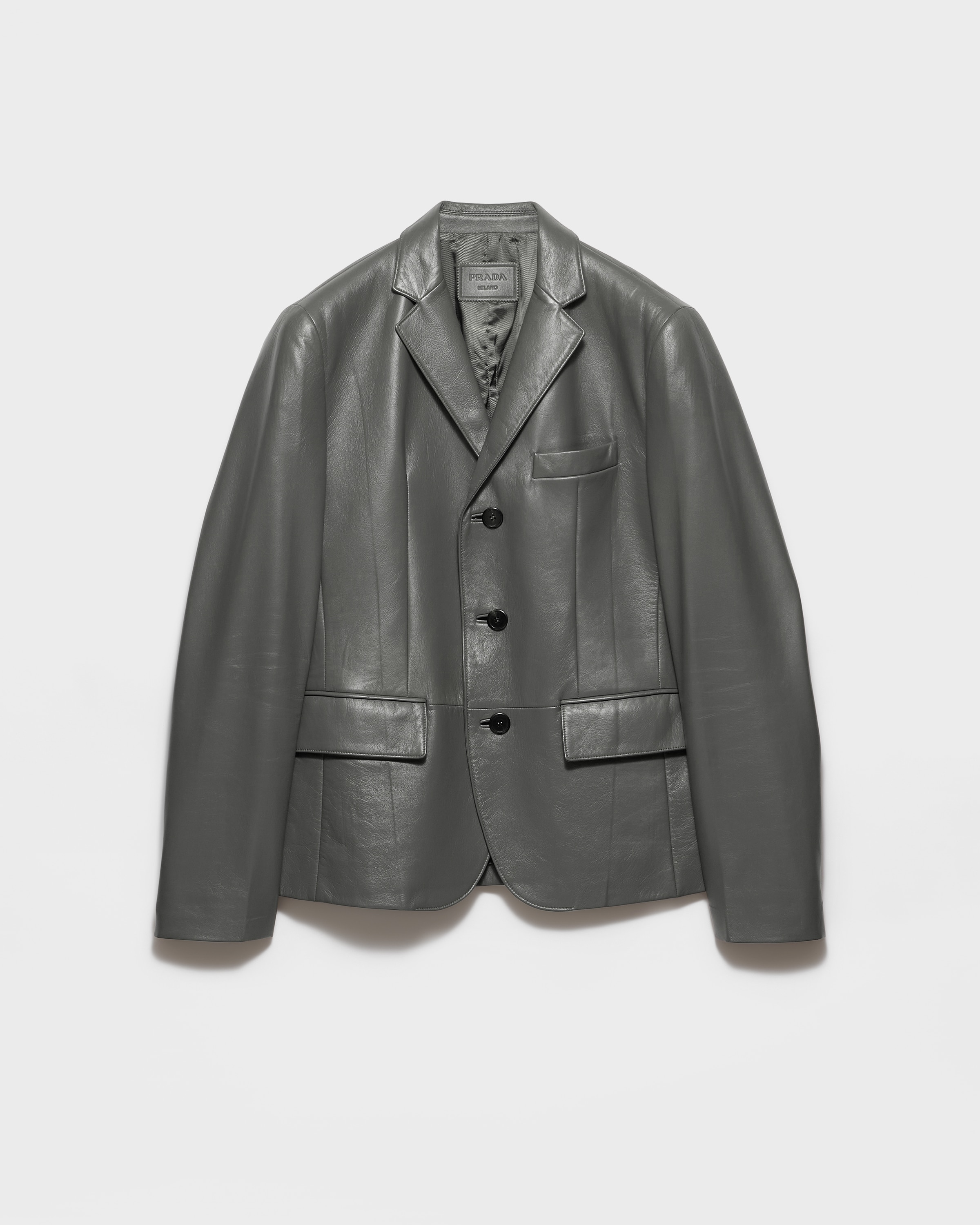 Grey Nappa leather jacket | PRADA - Monaco